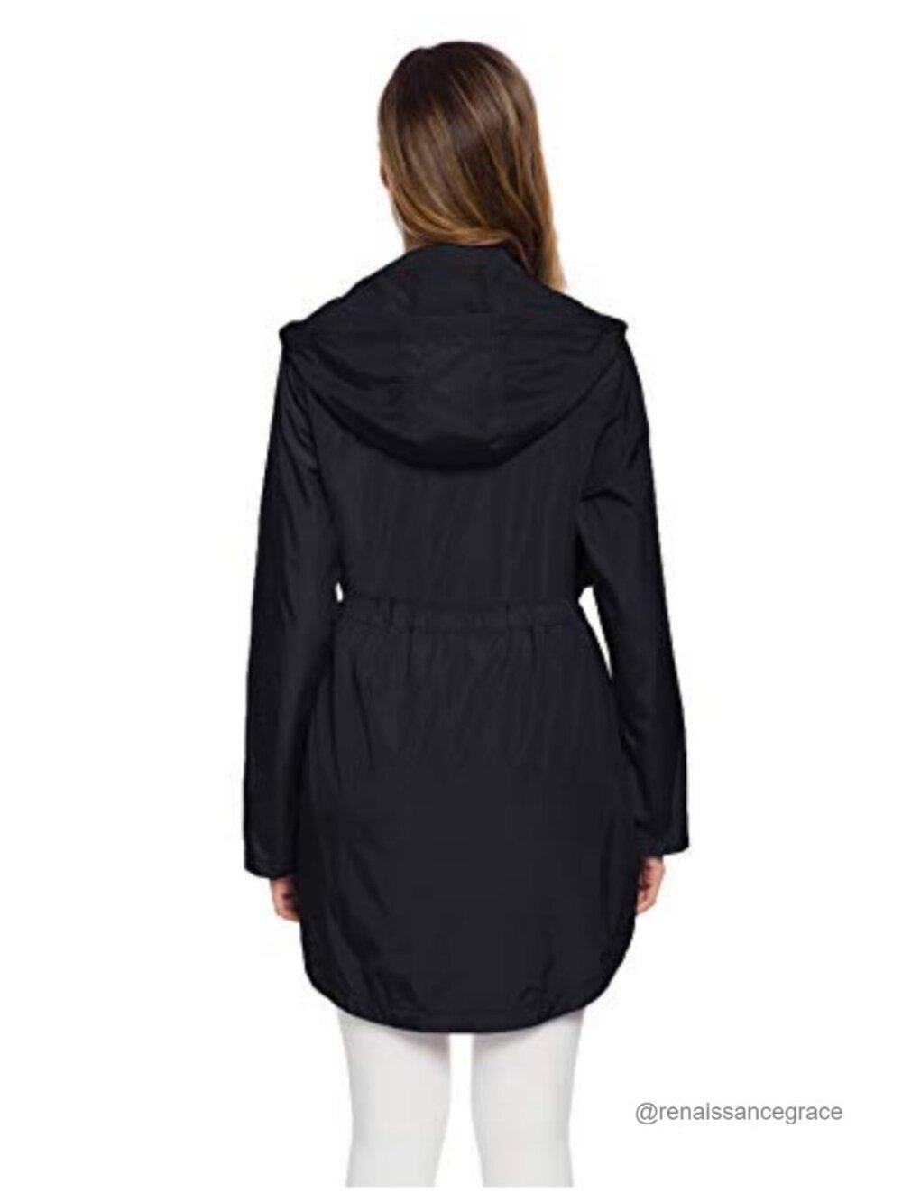 Lightweight Waterproof Long Raincoat Hooded Trench Jacket